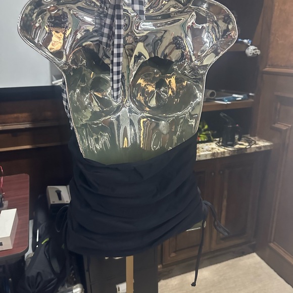 NWOT SIZE L Unique  Vintage Black and White Bikini Halter Style - Picture 5 of 5